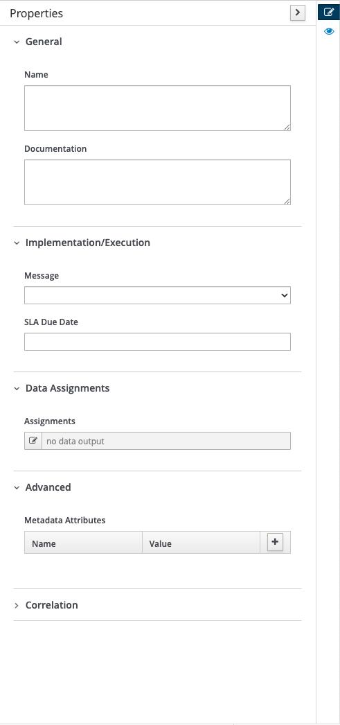 Old BPMN Properties Panel